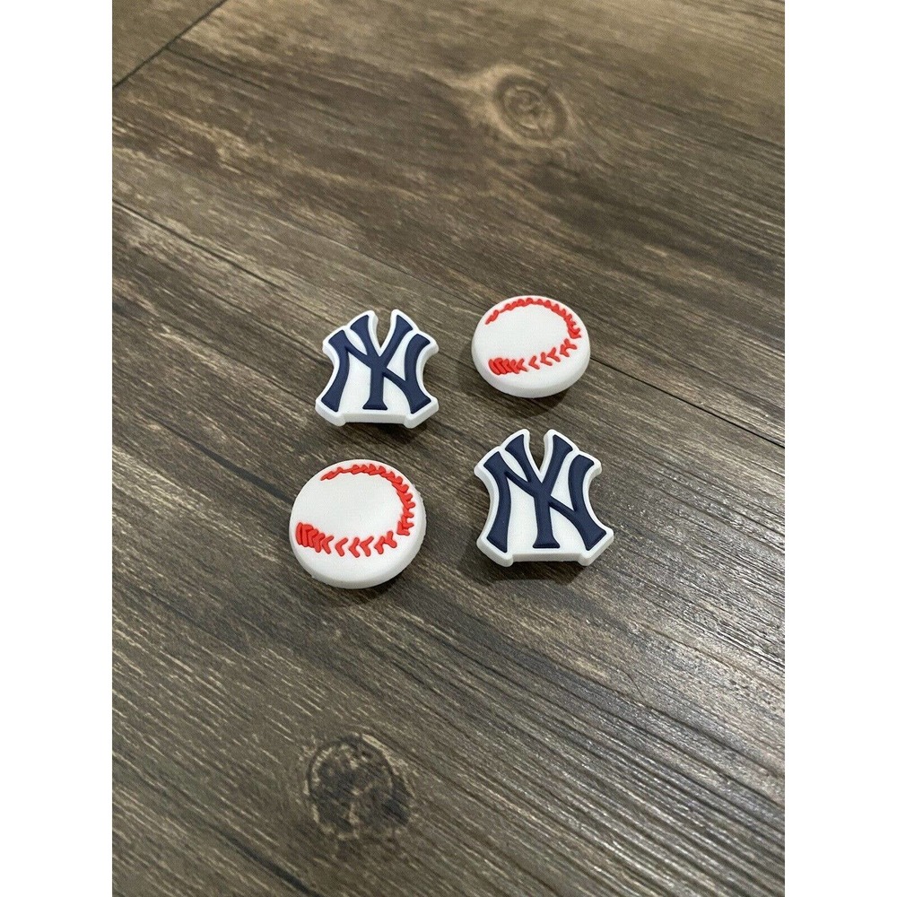 New York Yankees Baseball Team Charm For Crocs Shoe Charms - 4 Pieces